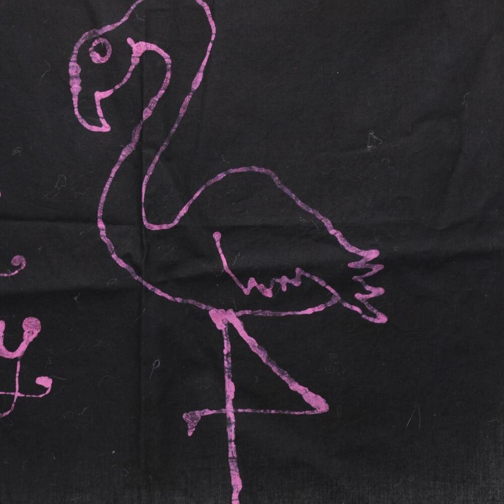 Flamingo Batik Small Handkerchief Headcover Artsy Festival Soft Goth - Picture 3 of 4